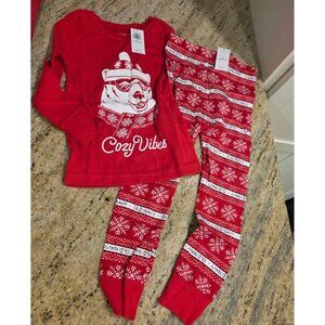 New! Old Navy Christmas Bear Cozy VIbes Pajamas 2PC Toddler 3T Christmas Photo